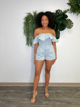 Load image into Gallery viewer, Ruffle Light Wash Romper
